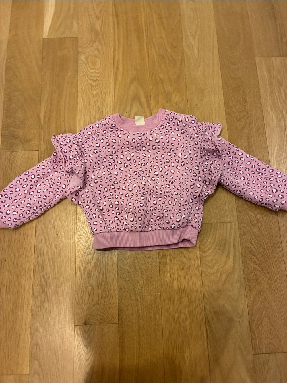 Tucker + Tate Pink Leopard Ruffle Shoulder Sweatshirt